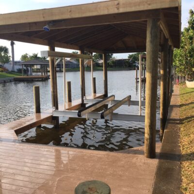 Custom Boat Lift Installation, Boat House, Custom Dock
