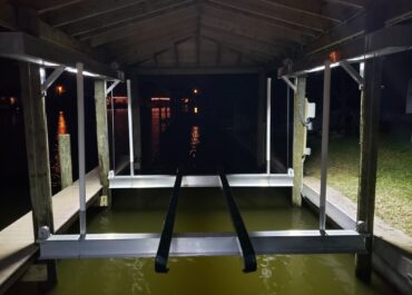 Custom Boat Lift Installation, Boat House, Custom Dock