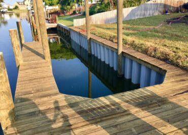 Custom Boat Dock with Seawall and Deck