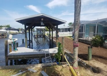 Custom Boat Lift Installation, Boat House, Custom Dock