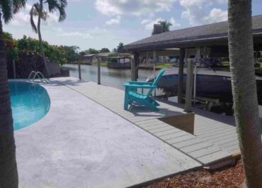 Custom Composite Deck with Seawall and Boathouse