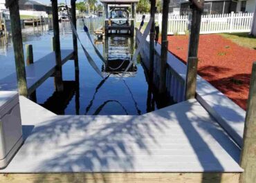 Sling Boat Lift, Boat Slip Composite Dock and Seawall