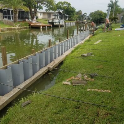 Vinyl Seawall Installation Brevard County FL