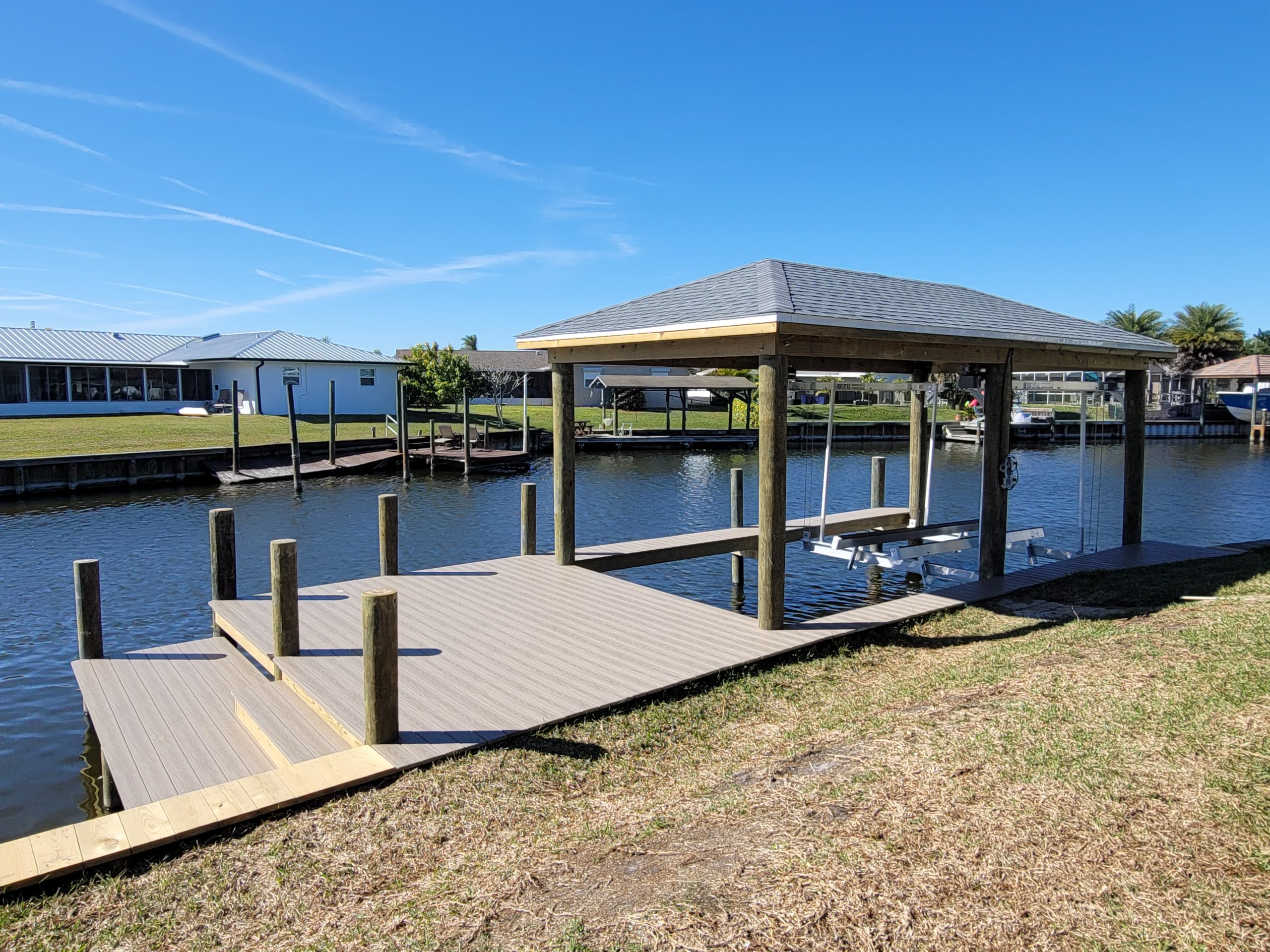 Custom Boat house with Cover & Composite Decking