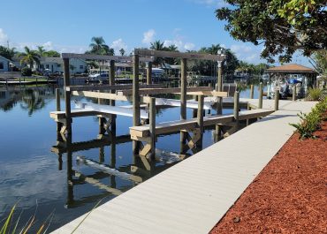 New seawall, boat lift and composite decking
