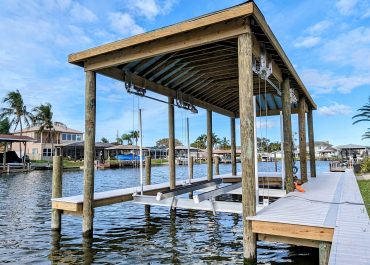 Boat House and Lift with Composite Decking