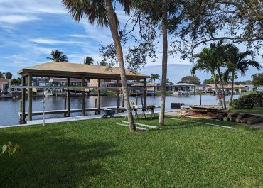 Dock Installation with Roof for Boat and Boat Lift