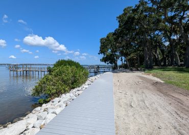 Coquina Seawall and Vinyl Topper on the river