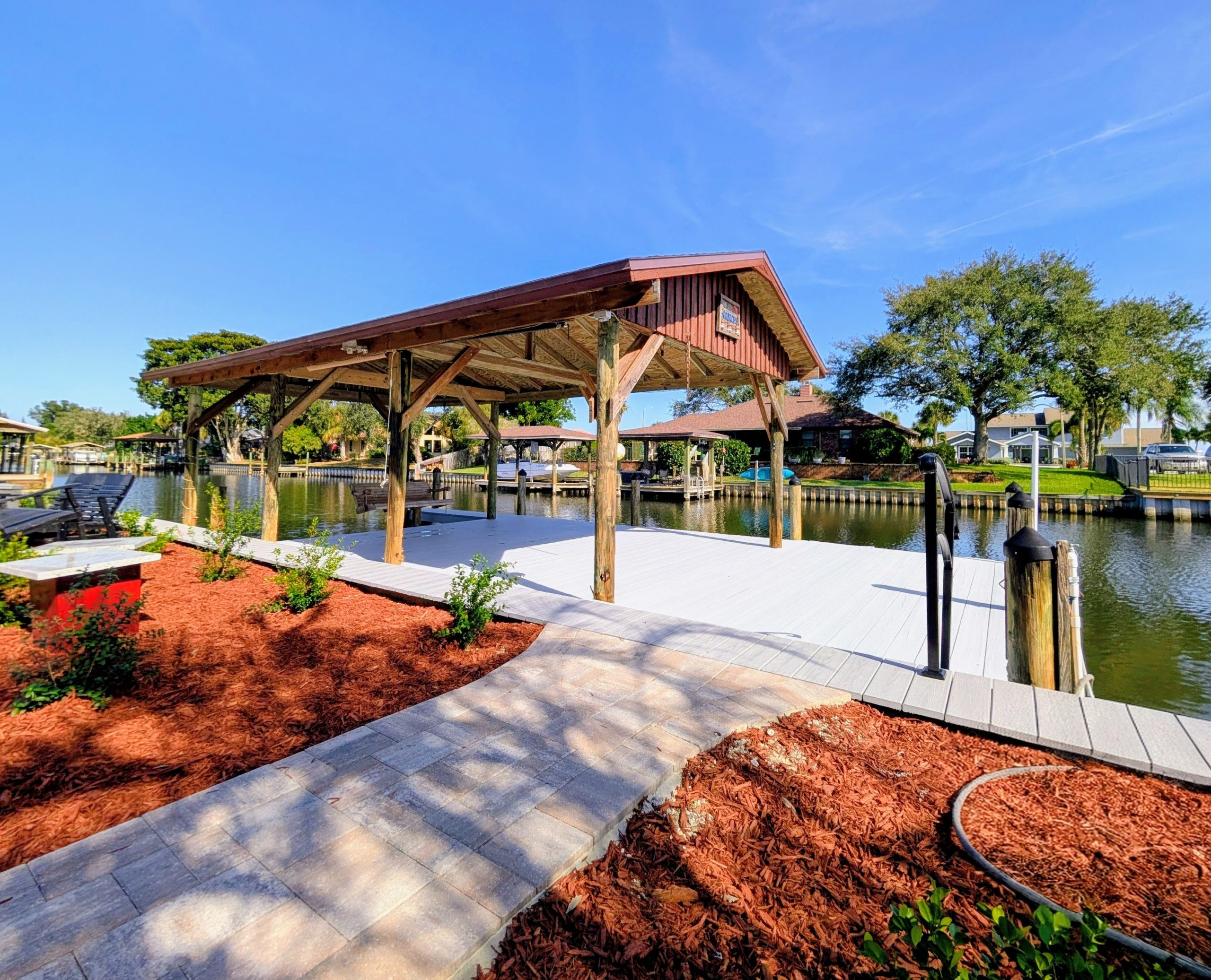 New Dock and Seawall with Roof