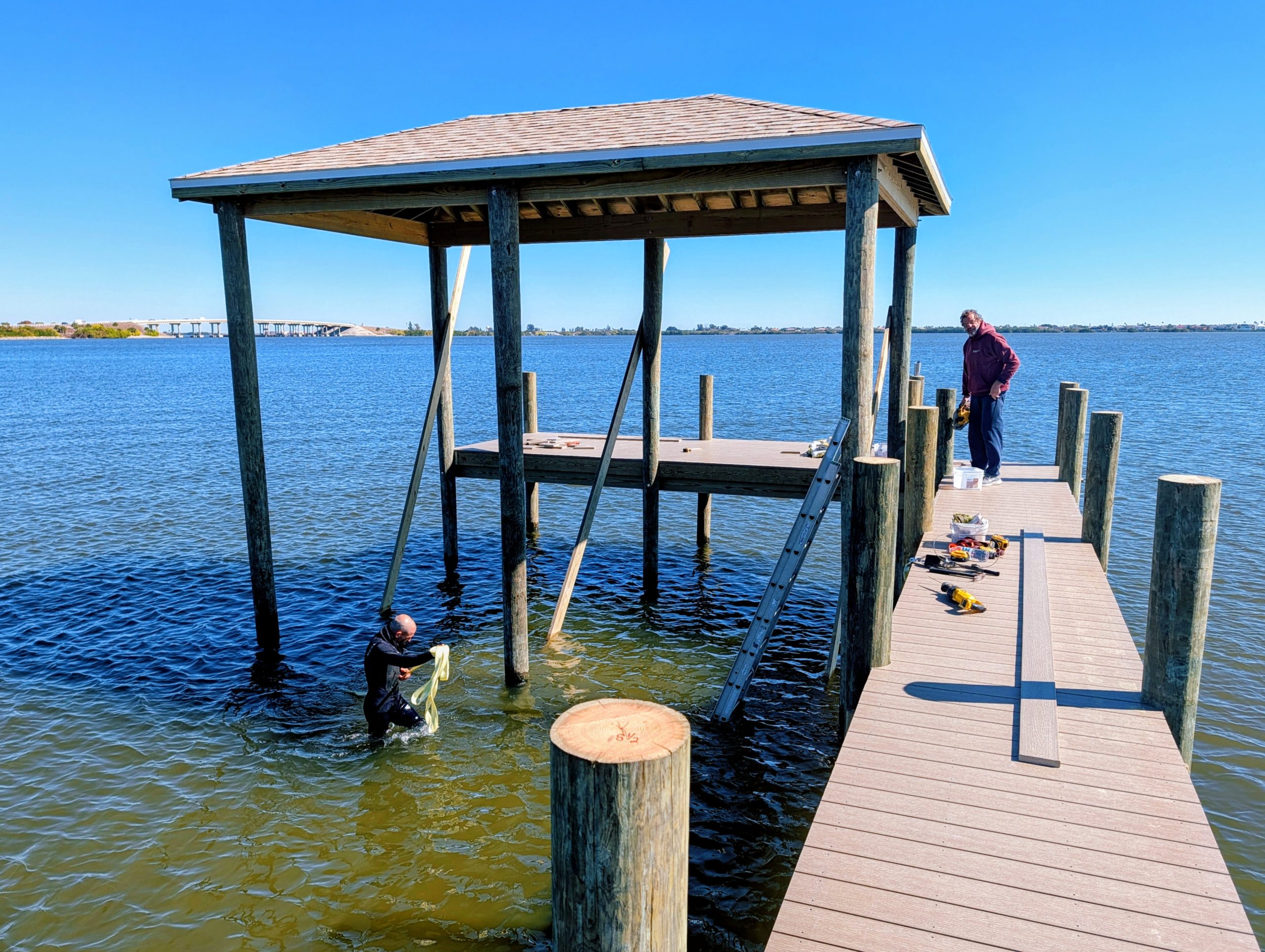 Hard at Work Building a Boathouse