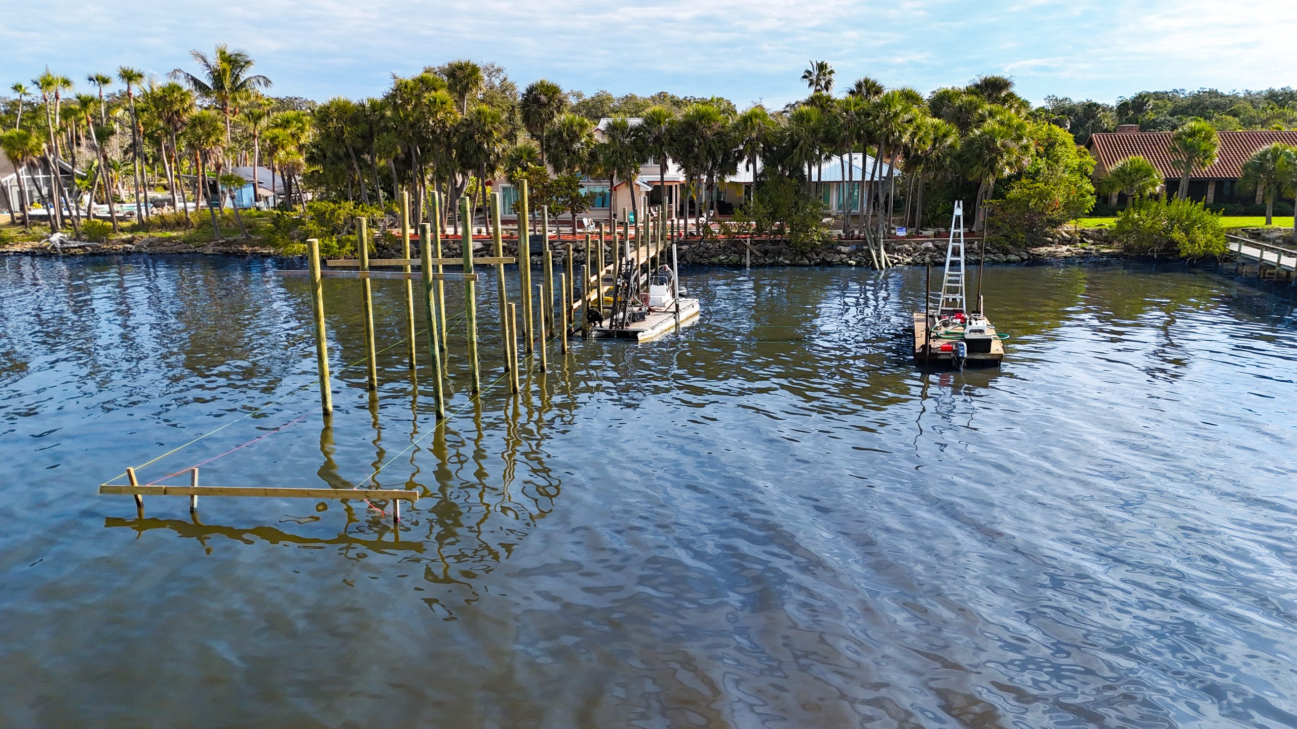 Aerial View of Piling Installation